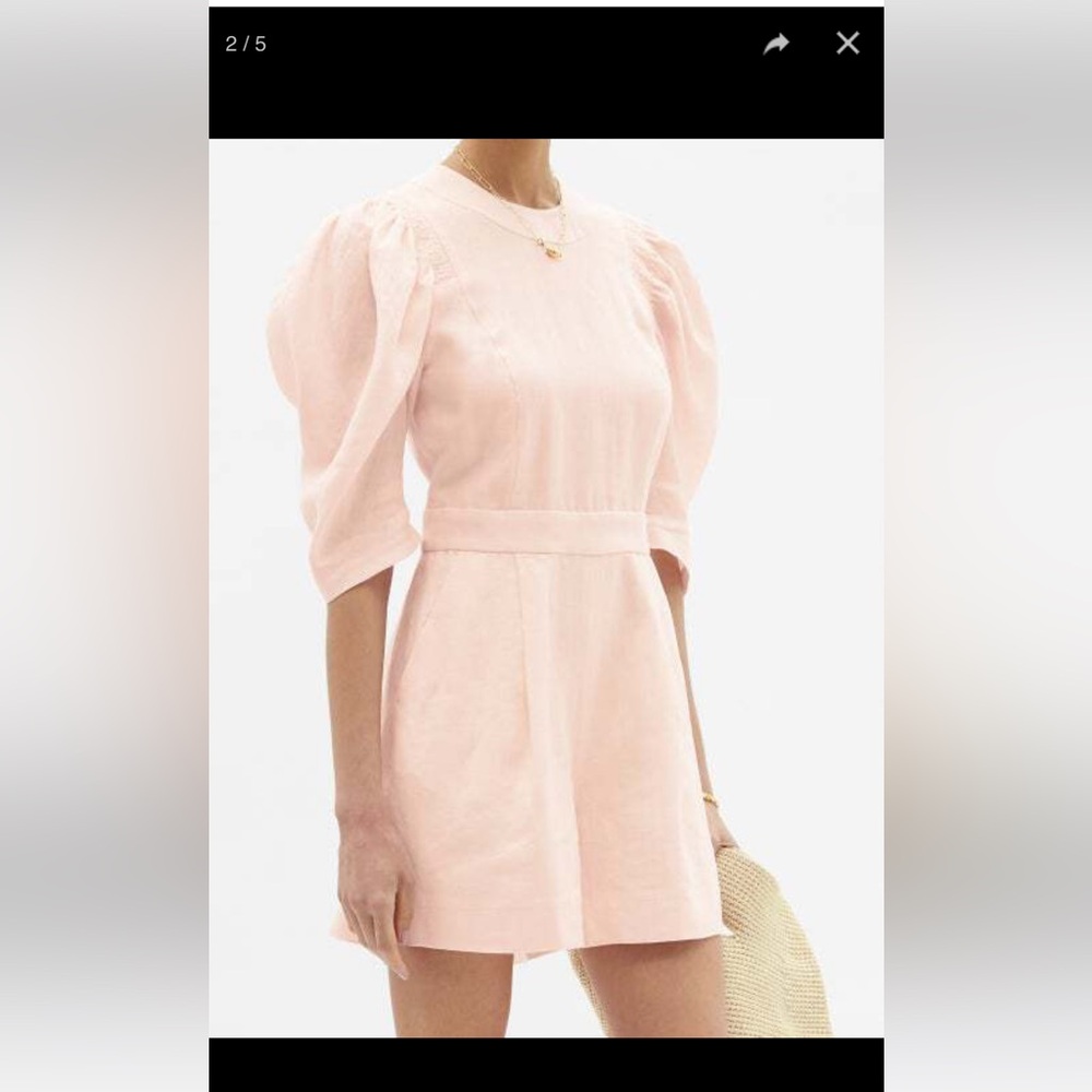 Three Graces of London Pink Linen Romper | British Designer | Brand Closed